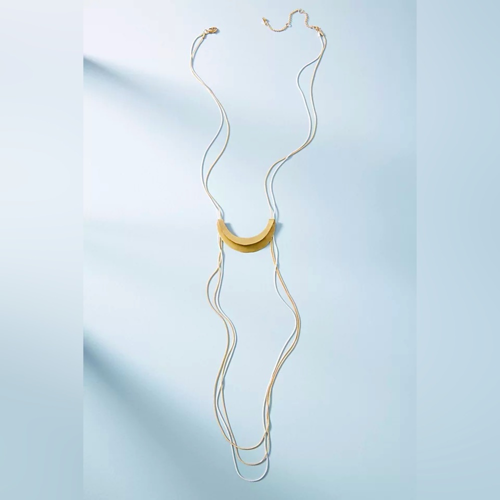 Anthropologie Suspended Crescent Pendant Necklace